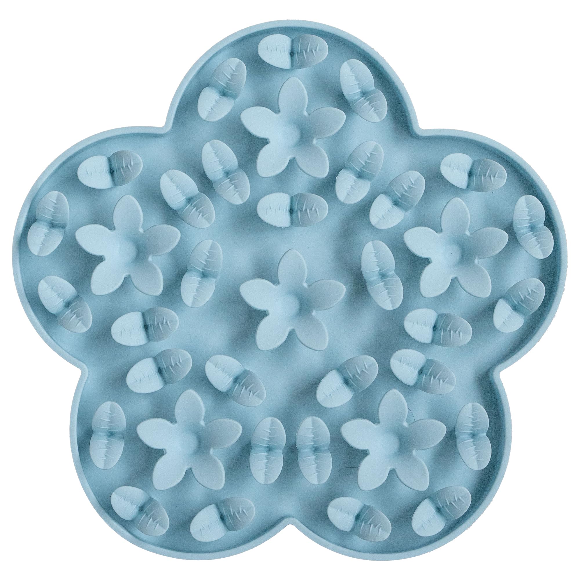 Dexypaws: Tapis à renifler d'enrichissement : Fleur Bleu Ciel – Tapis d'alimentation texturé pour Chien, Silicone de qualité Alimentaire, tartinade de Nourriture et friandises, apaisant pour Les