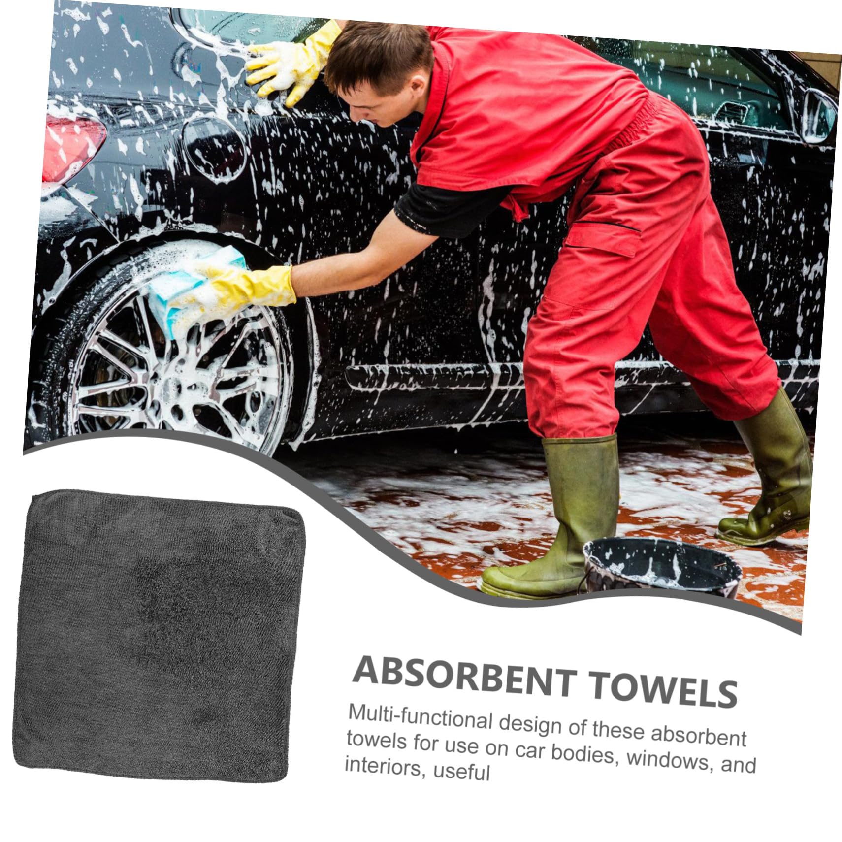Paños De Limpieza Absorbentes De Agua 40x40 Cm Microfibra Gris Reutilizables para Cocina y Lavado De Coches Pack 12 Unidades