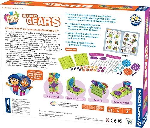 Miniatura 2 de Thames & Kosmos Kids First Kit de experimentos STEM de introducción a engranajes para mayores de 3 años  Construye 4 modelos, aprende sobre