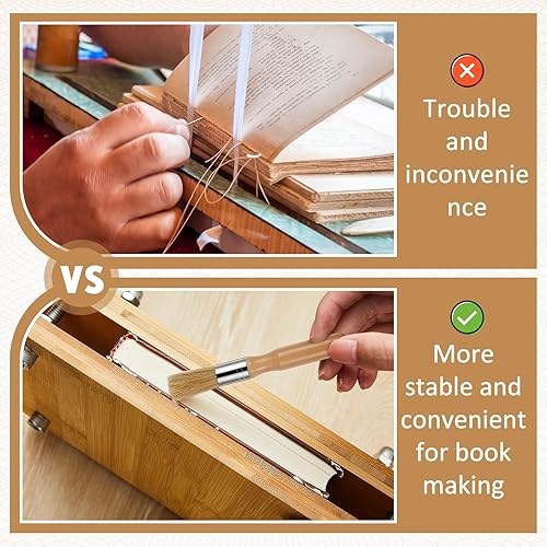 Miniatura 5 de DoubleFill 25 piezas de suministros de encuadernación de libros con kits de encuadernación de libros, kit de herramientas de inicio con carpeta de