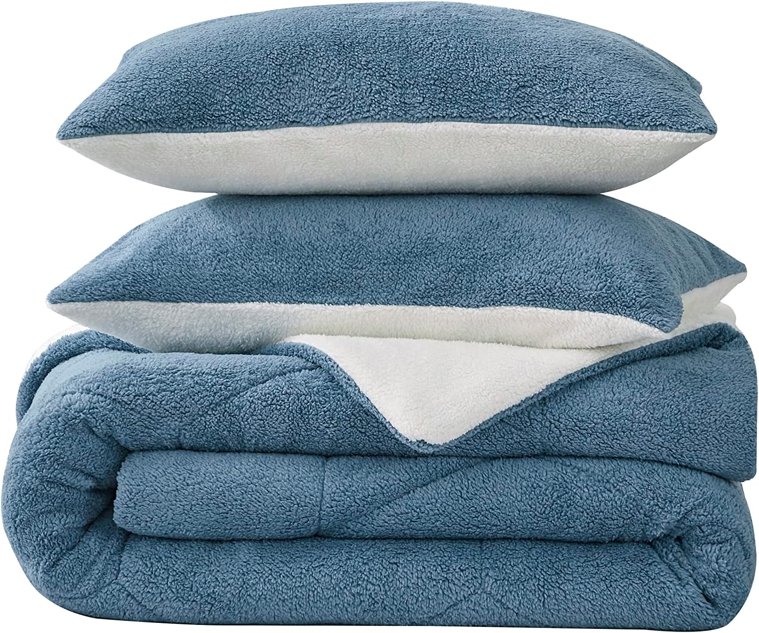 Chezmoi Collection Wynne 3Piece Sherpa Comforter