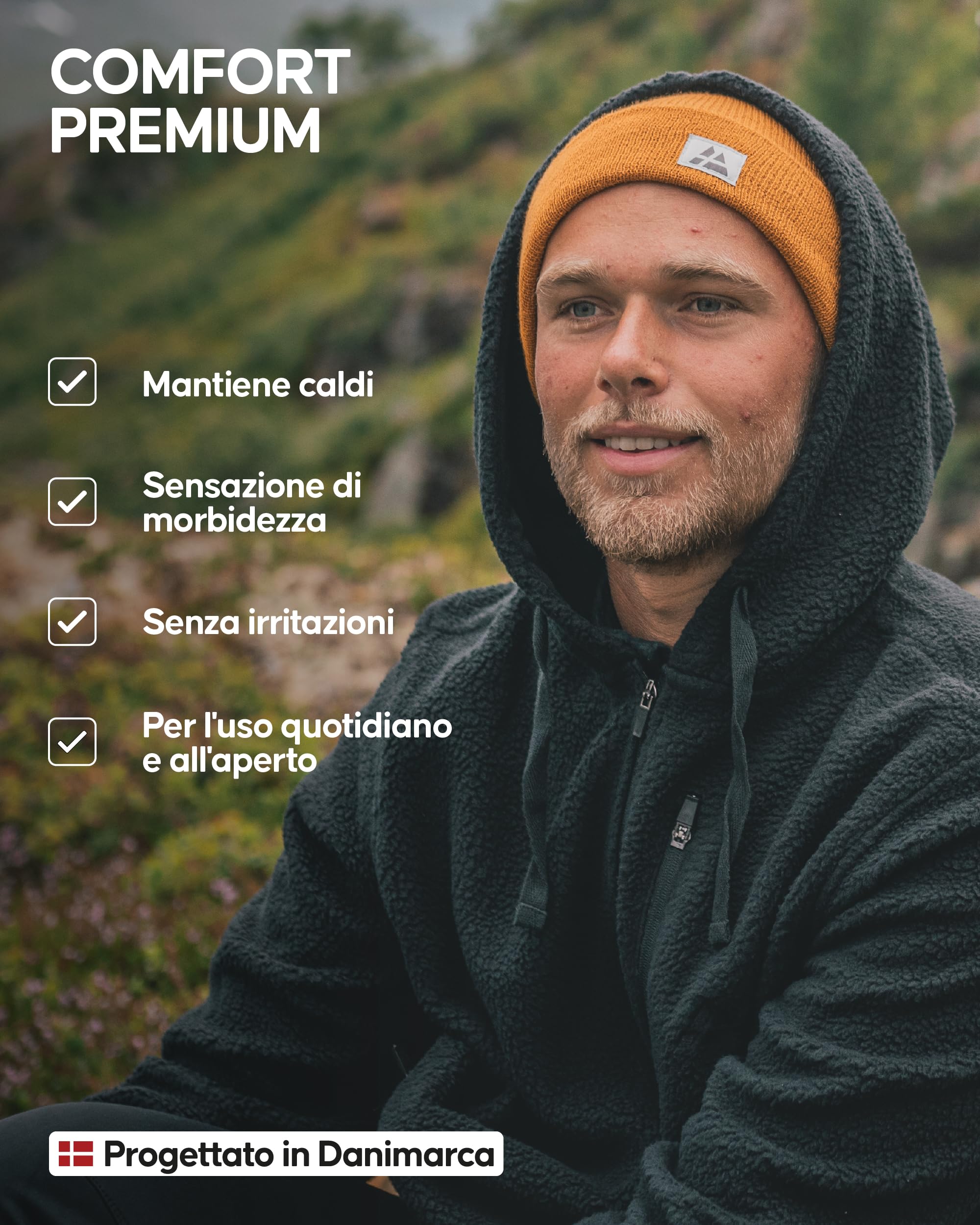DANISH ENDURANCE Cappello Beanie Uomo e Donna, Berretto 100% Riciclato, Leggero e Traspirante