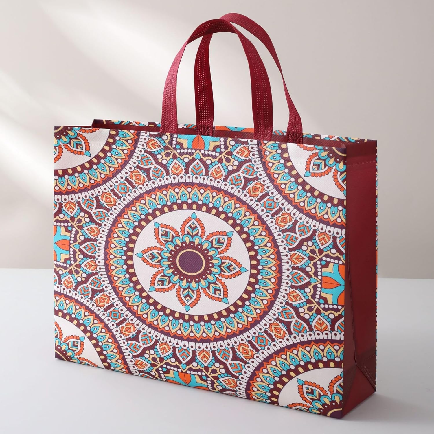 4 Pack 12.5" Gift Bags Medium Size - Includes Tissue Paper & Cards, Reusable Non-Woven Gift Bags with handles for Birthday, Party, Baby Shower, Wedding, Bridal Shower, Anniversary 12.5in×11in×3.9in - Image 4