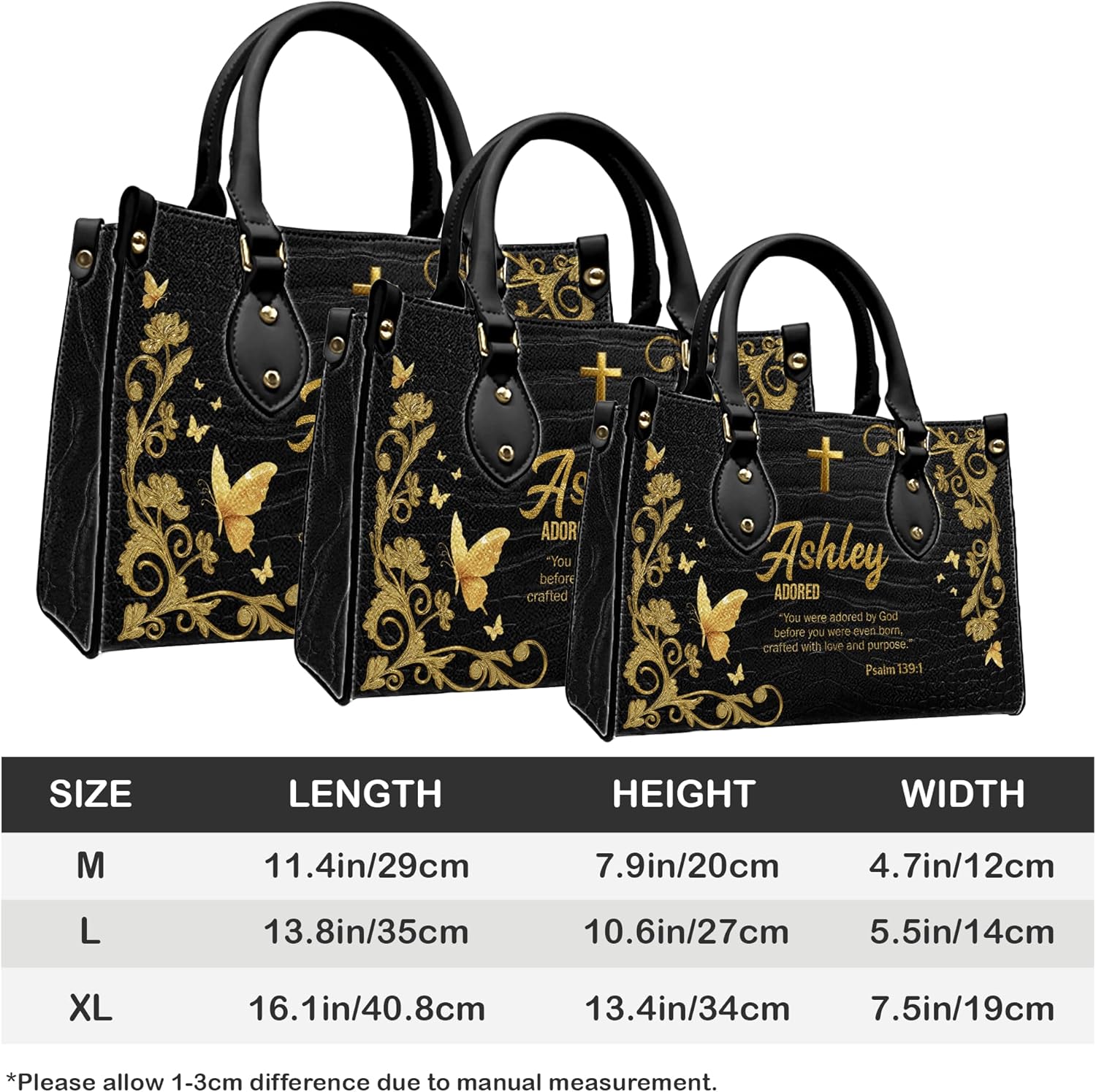 Personalized Christian Leather Handbag with Purse, Custom Name Bible, Cross Floral, Faith Gift for Mom Wife Her - Image 7