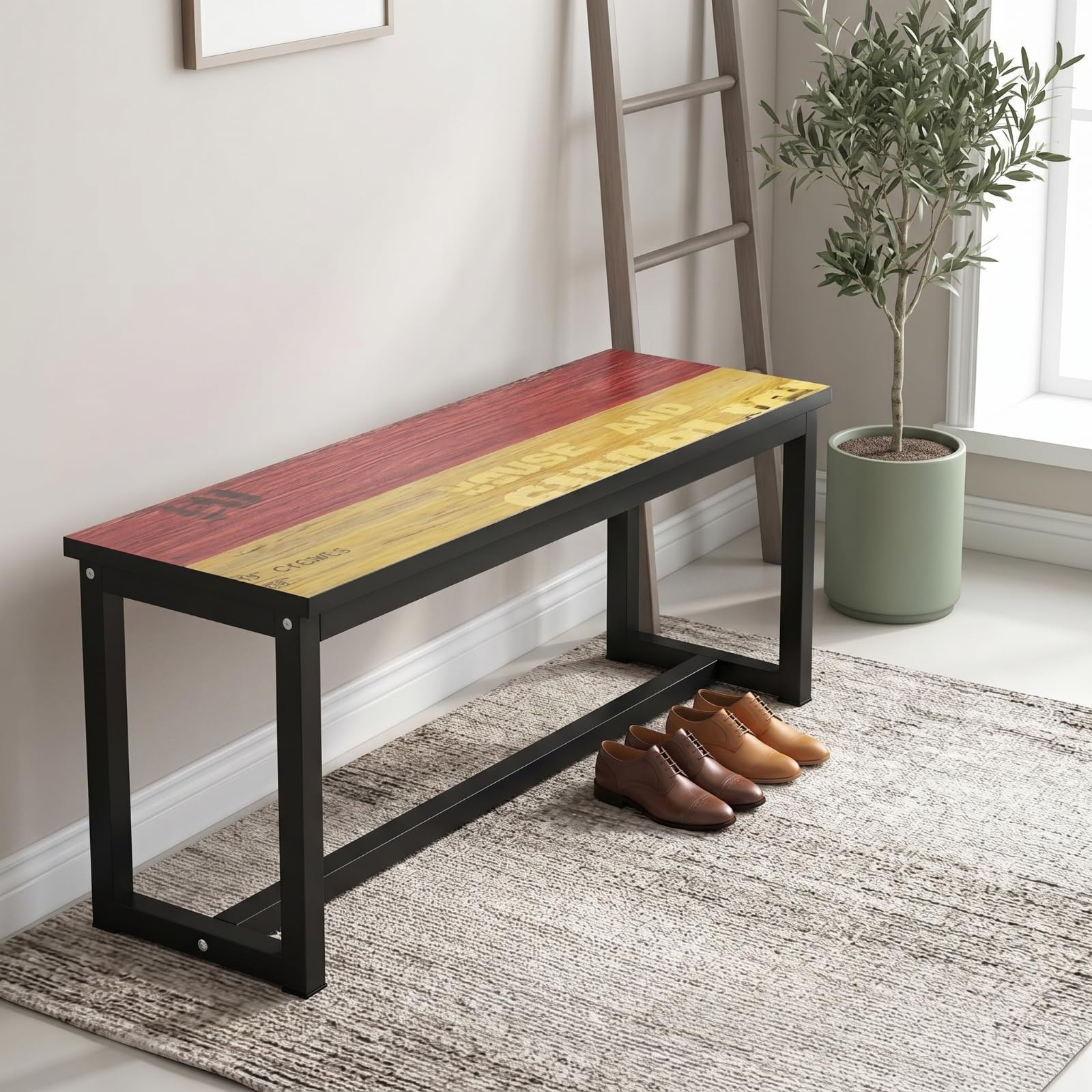 Yajuyi Scarpe Sgabello con Struttura in Ferro E, 120cm X 30cm X 45cm, style to 4