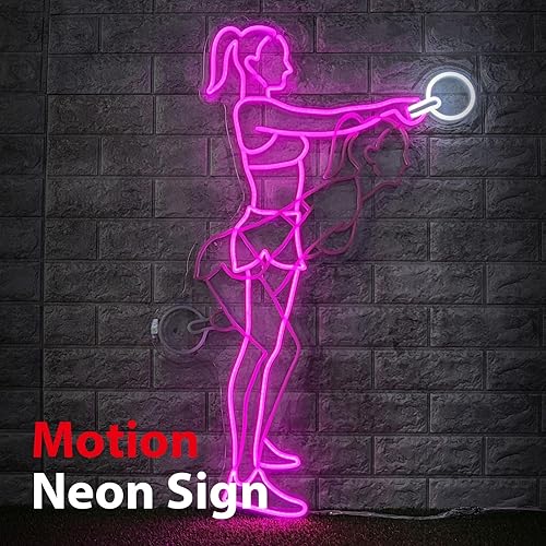 Miniatura 2 de DFlux Letrero de neón de gimnasio para ejercicio, luz LED de neón para gimnasio, luz de neón para club, movimiento en sentadillas, decoración de