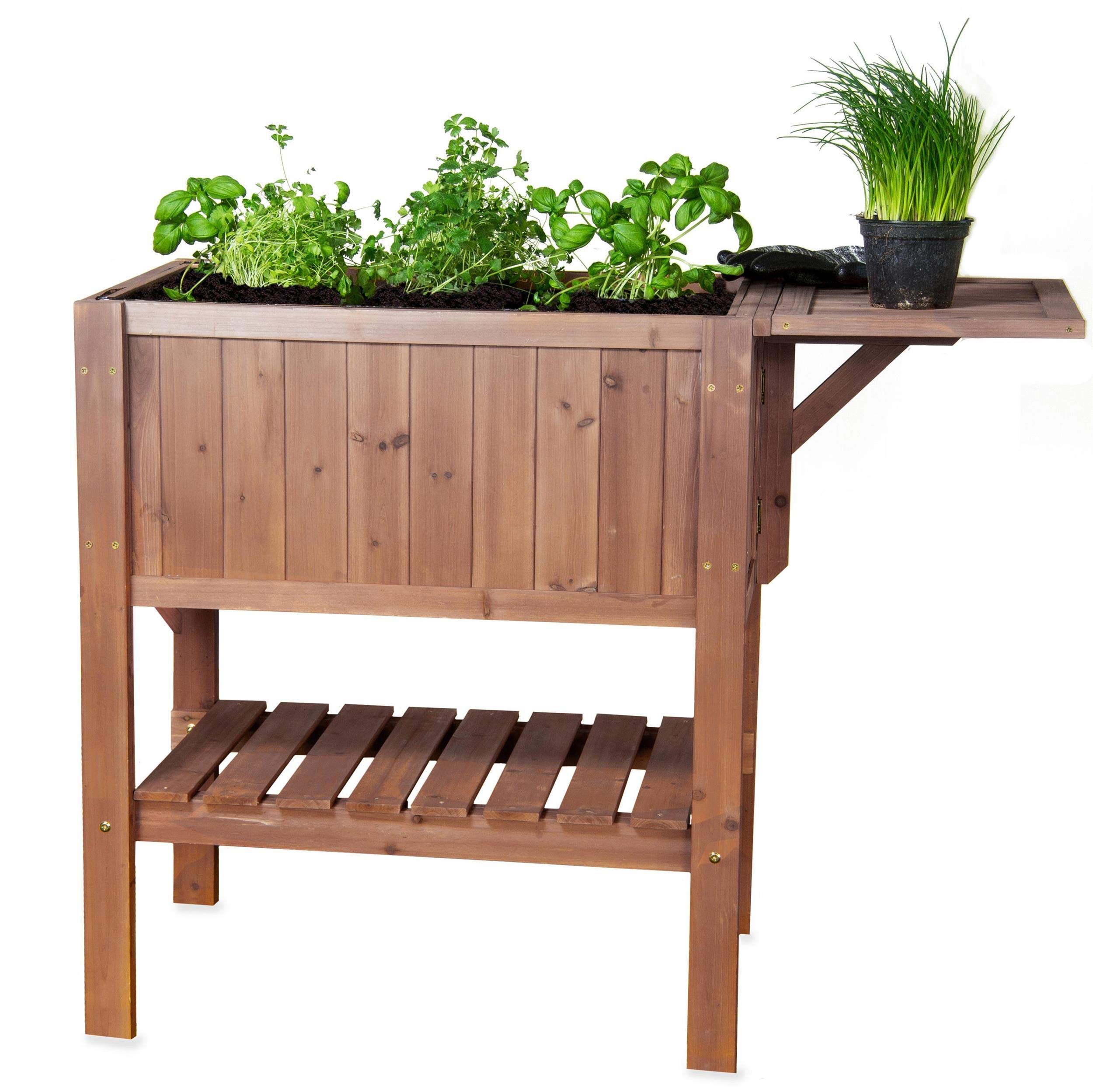 Hochbeet mit Tisch Cube 1 - Gemüsebeet Kräuterbeet - Beet für Balkon & Terrasse