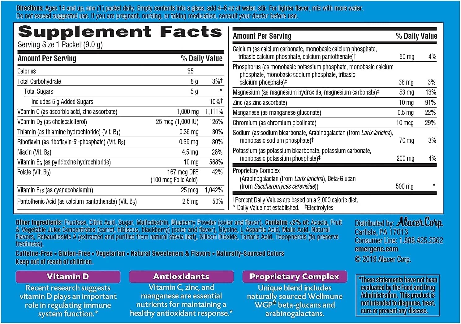 ALA100007 - Emergen-C Immune Formula, 0.3 Ounce Each, 30 Count (Pack of 1)