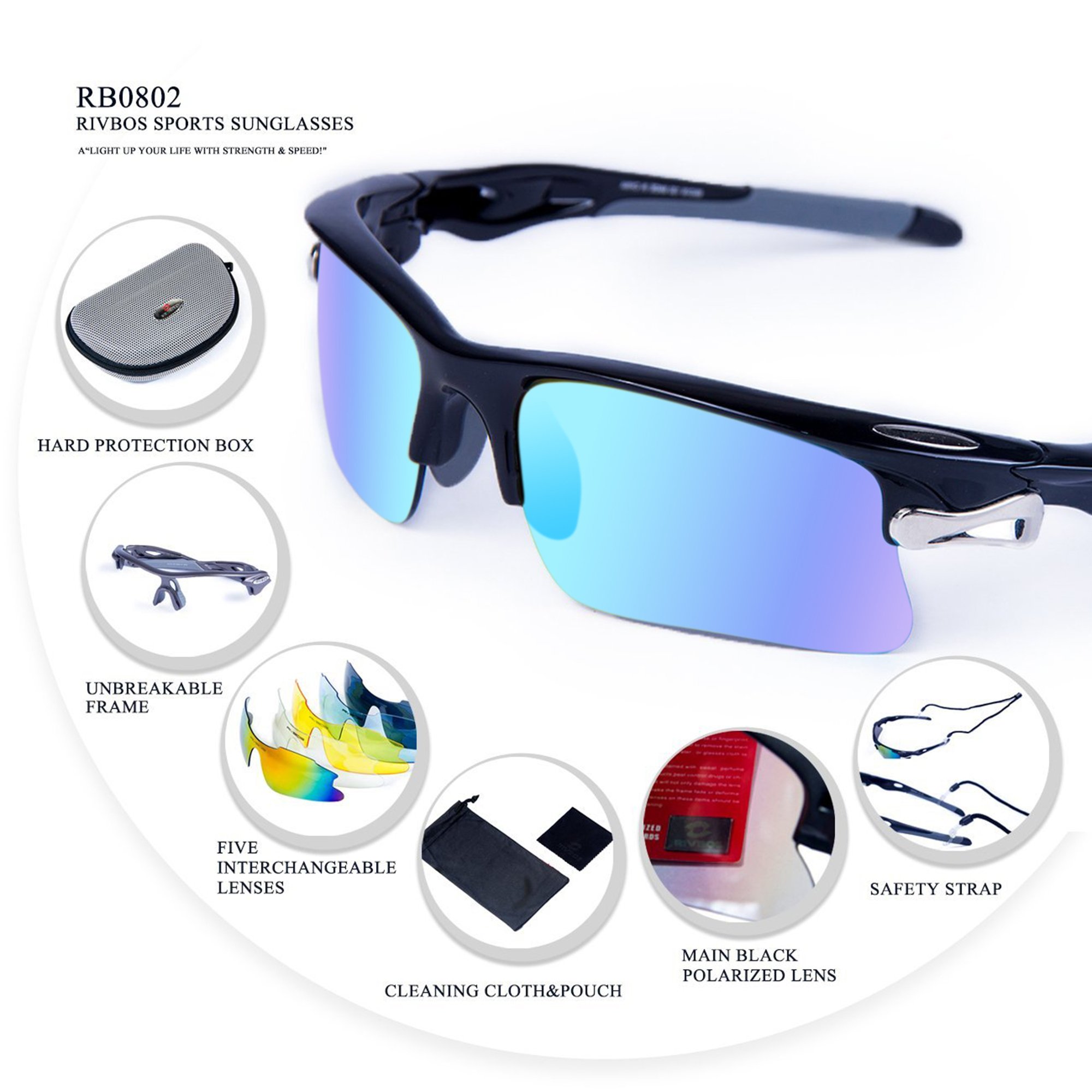 Amazon | RIVBOS（リバッズ）RBK0308 スポーツサングラス 偏光レンズ 5