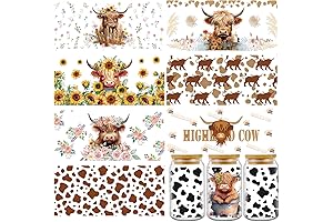 UV DTF Cup Wraps for 16 oz - Get Creative with Highland Cow Design