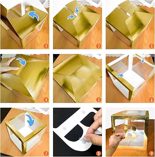 Miniatura 7 de 4 cajas de globos transparentes dorados con 30 letras, 10 números, 5 símbolos, UNIIDECO Neutral Gender Reveal Oh Baby Shower Decoraciones ABC