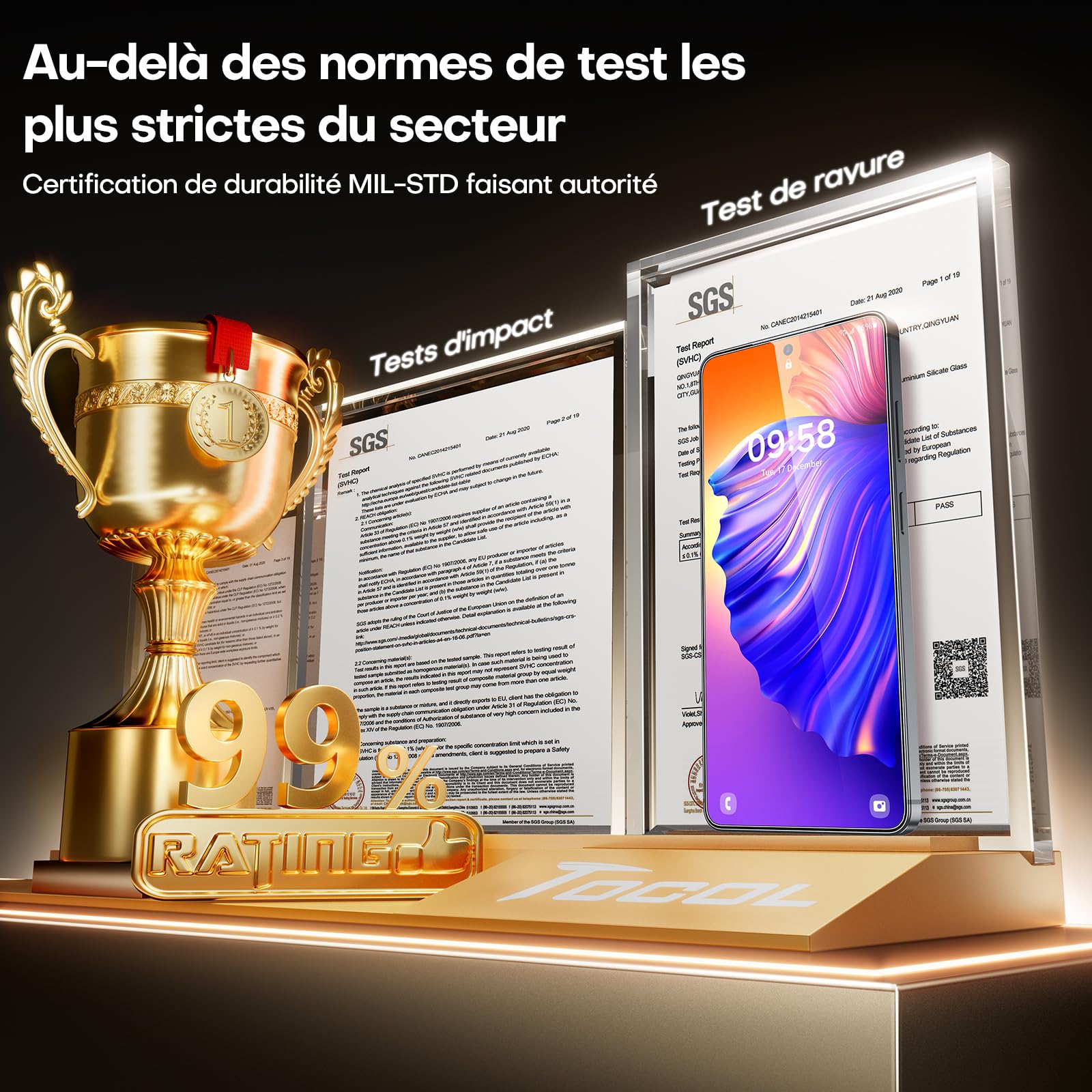 TOCOL Verre Trempé pour Samsung Galaxy S26 Ultra, Dépoussiérage Automatique, Installation Rapide, Sans Bulles, Dureté 9H, Résistant aux Rayures, Coques de Téléphone Compatibles, 2 Pièces