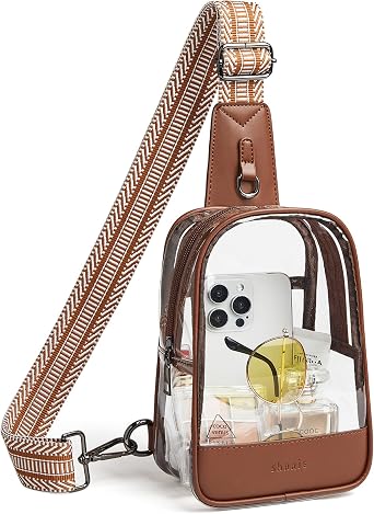 Shrrie Clear Bag for Stadium Events Transparent Crossbody Bag Clear Purse for Women&Men-Stadium Approved, Concerts&Sports