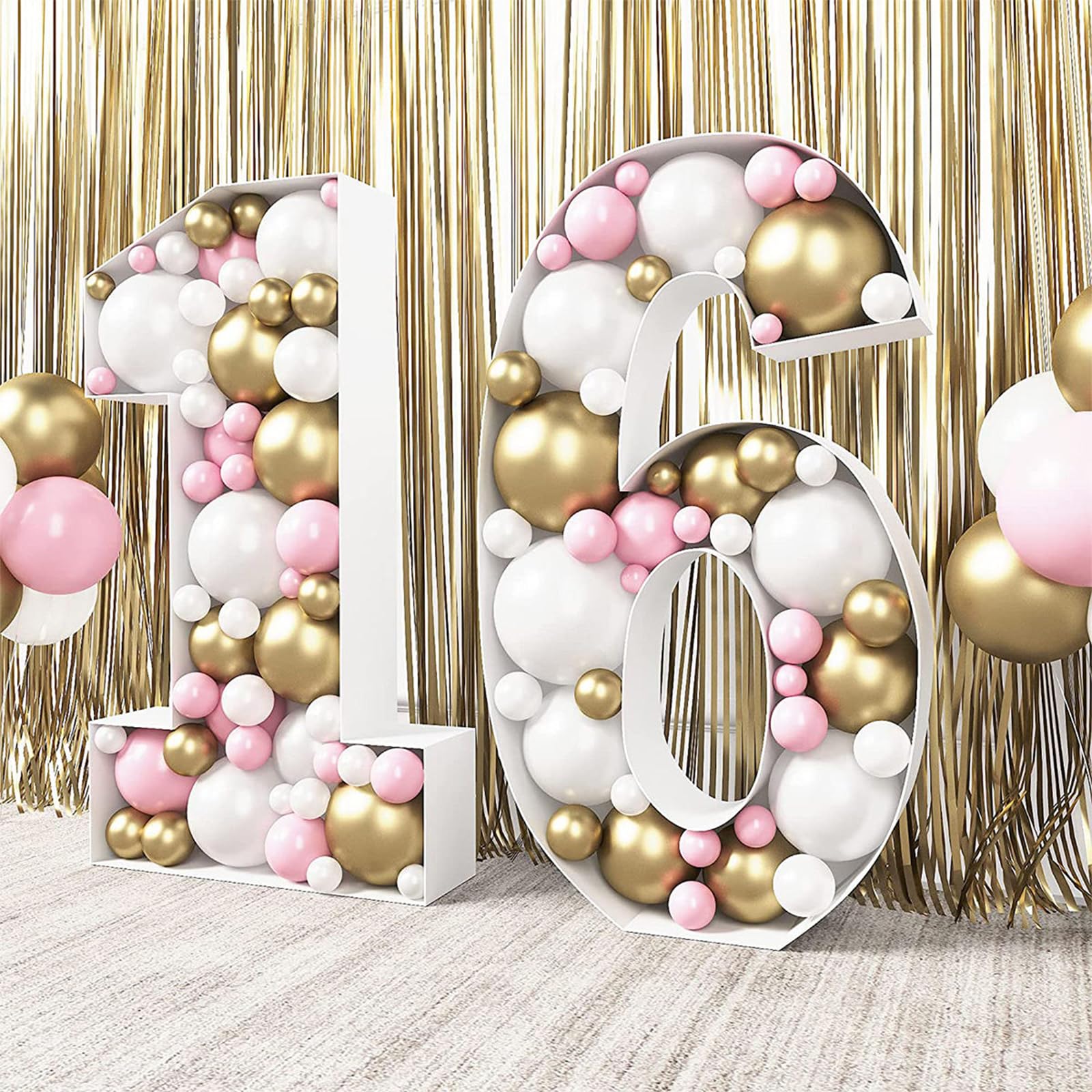 Buchstaben-Ballonrahmen-Set, leichte Mosaik-Buchstaben, großer Mosaik-Ballonrahmen für Geburtstag, Hochzeit, Party (70 cm)