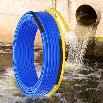 10 Feet Fluoropolymer Corrosion-Proof Electric Heating Cable for Drain Pipes YeloDeer, Suitable for Various Sewer, Sewage, Sump, Buried Pipes and Wastewater Systems
