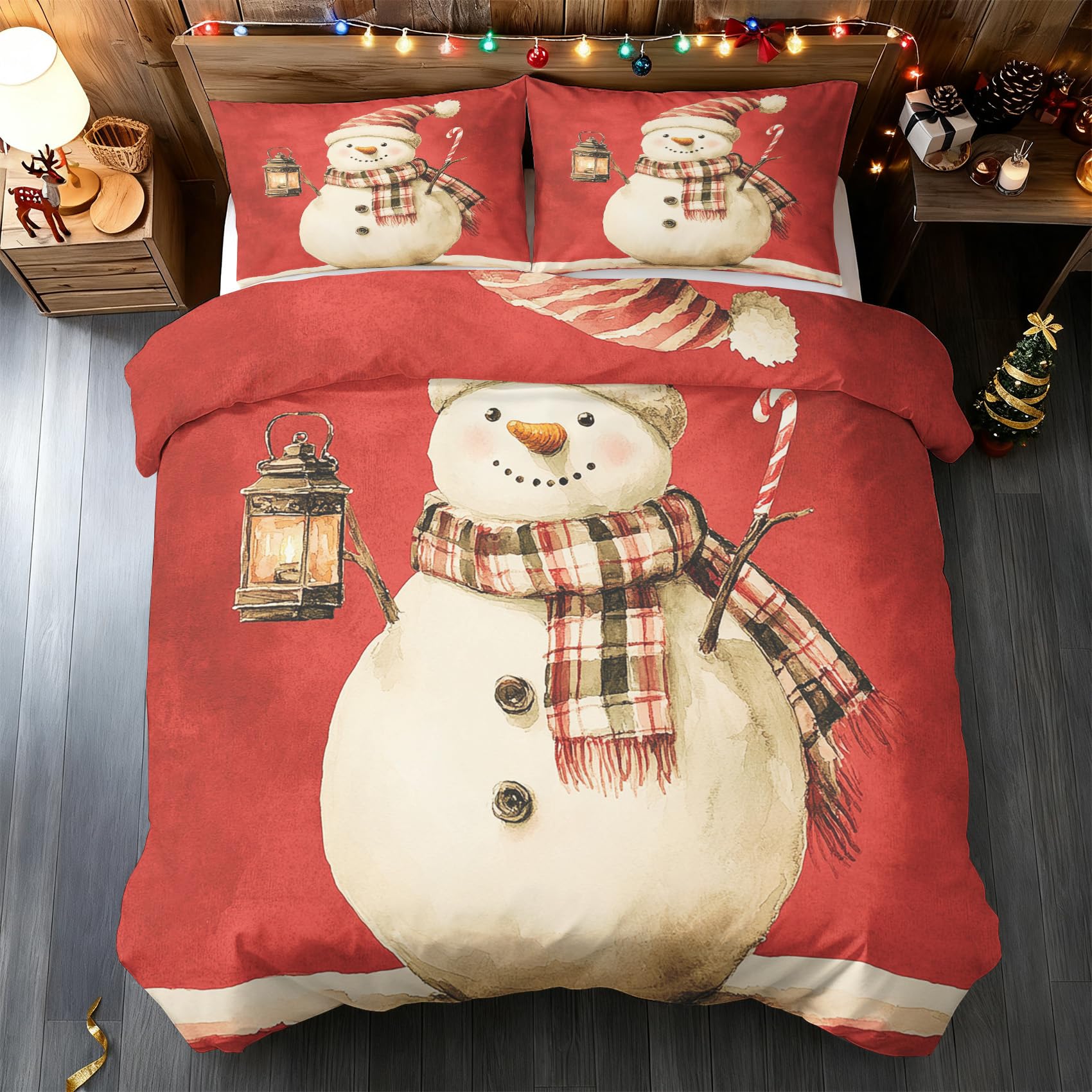 Parure de lit bonhomme de neige réversible pour des nuits féeriques