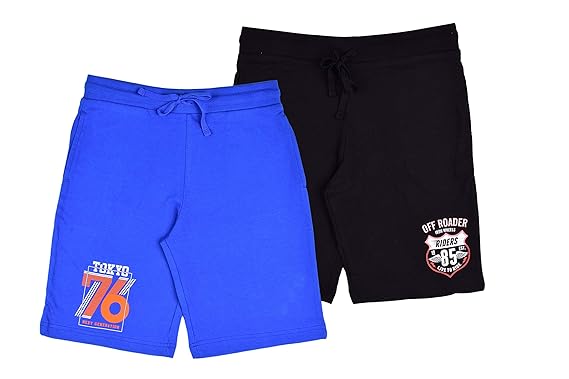 Chromozome Boys Regular Fit Cotton Pack of 2 Shorts
