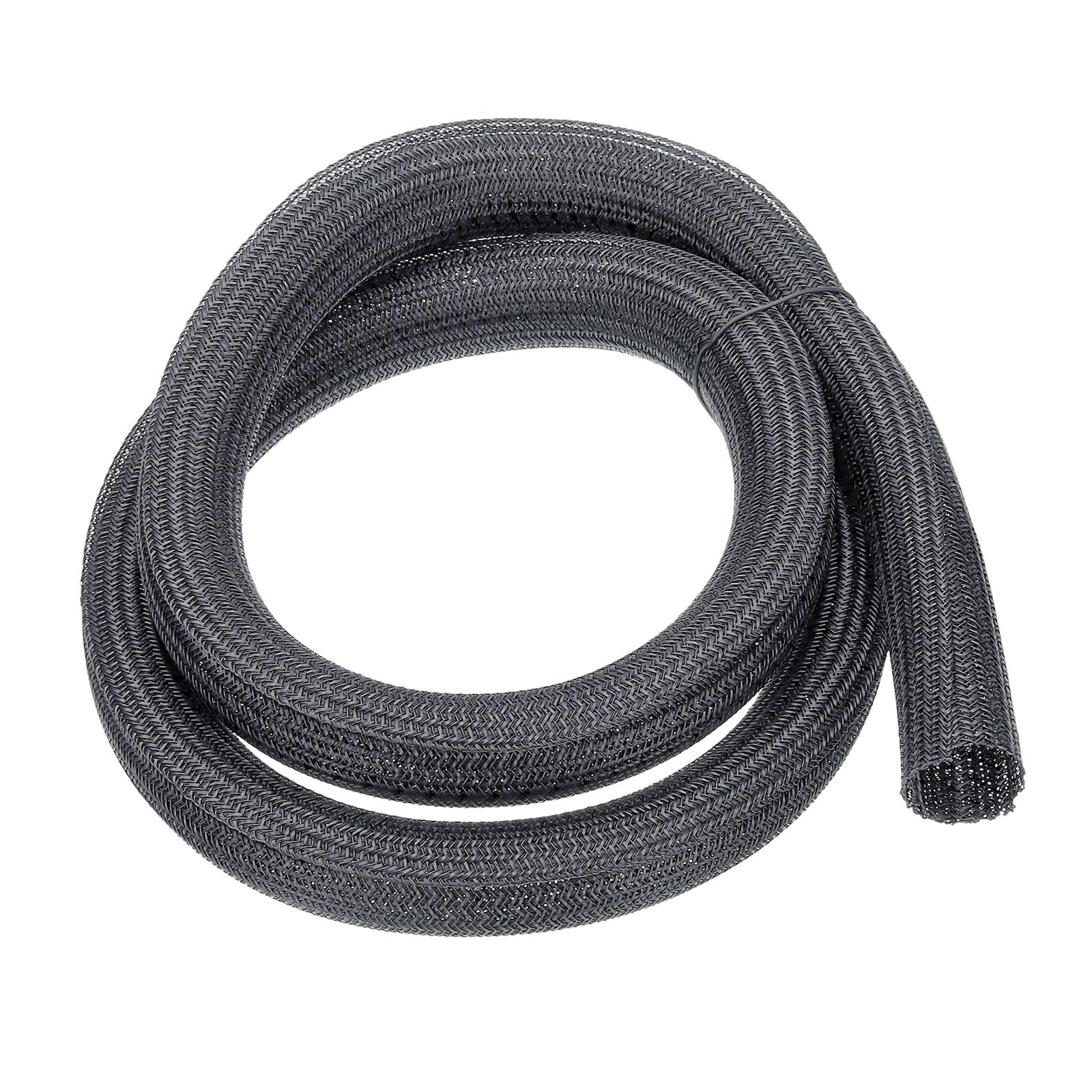 sourcing map Split Sleeve Wire Loom 2" 10Ft Grey Self Wrapping Braided Sleeve UL94-V2 Fireproof PET Sleeving for Automotive, Home Cable Management โ image 1