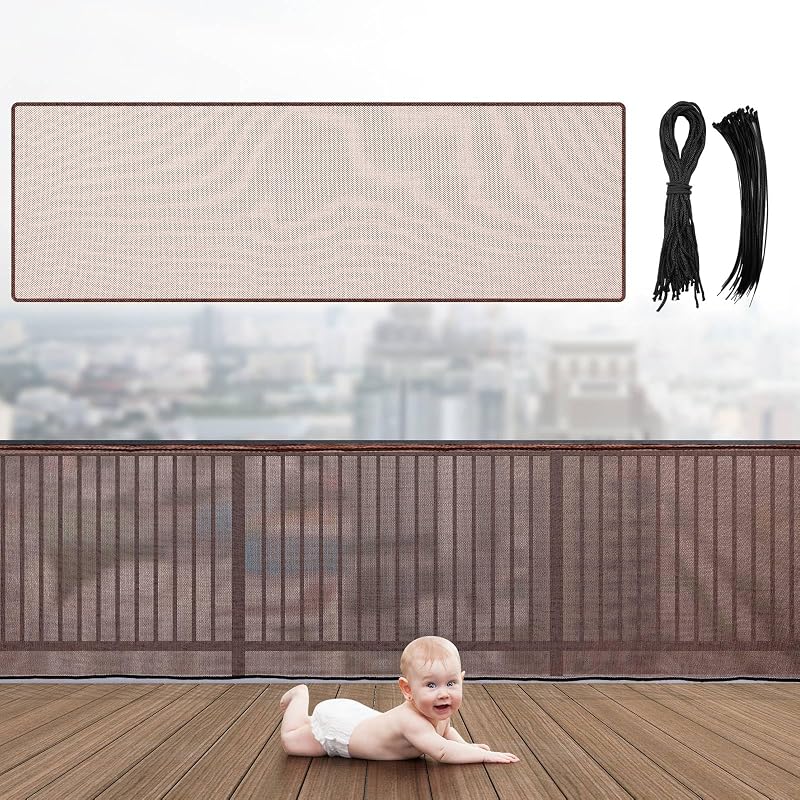 Rede de Proteção para Varanda e Corrimão Hosuly Marrom 4,5 x 1 m, 1 Conjunto