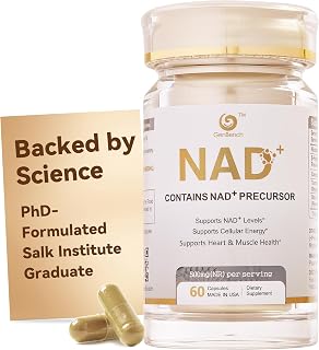 NAD+ Supplement for Healthy Aging & Energy, 500 mg Nicotinamide Riboside (NR) with CoQ10, HMB, Turmeric & Black Pepper, 60 Vegan Capsules | Supports Muscle Strength & Recovery, Heart Health