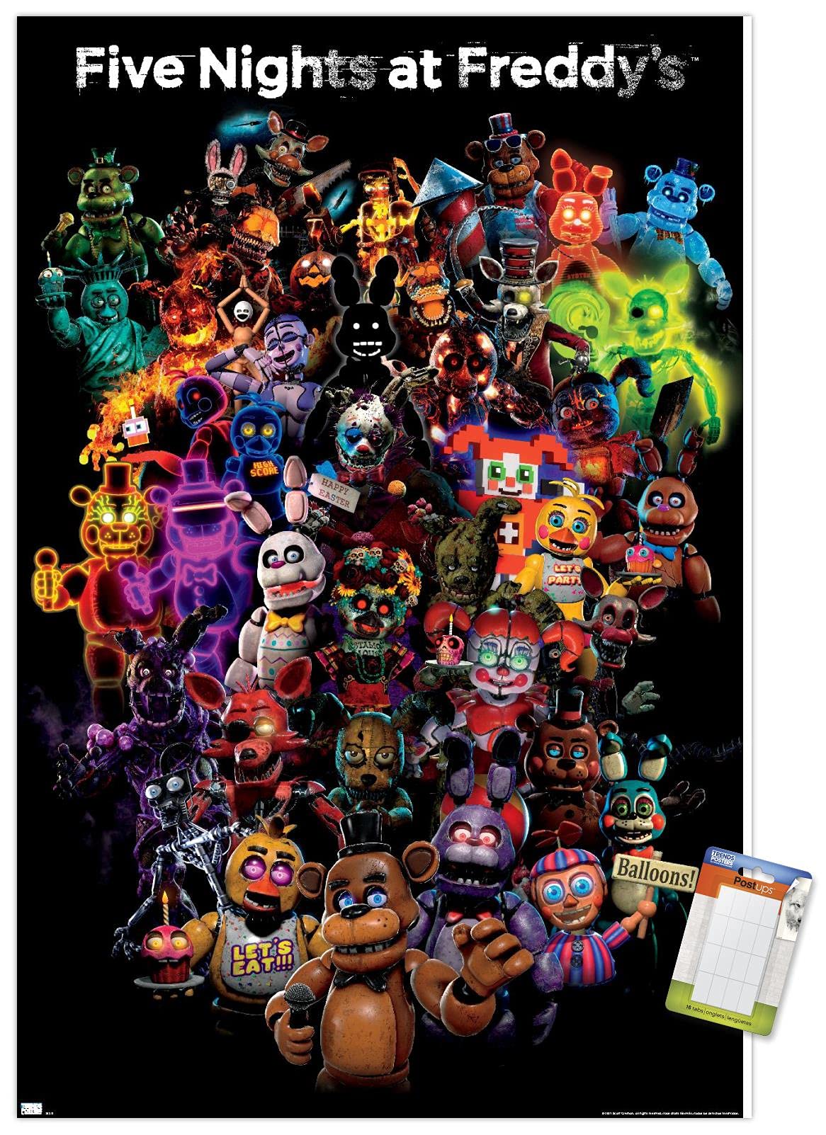 Trends International Five Nights at Freddy's: Special Delivery - Collage Wall Poster, 22.37" x 34.00", Poster & Mount Bundle
