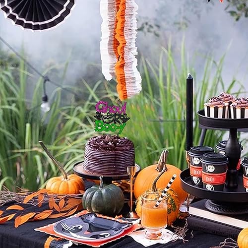 Miniatura 18 de Gyufise 24 adornos para cupcakes de Halloween con calabaza, fantasma, purpurina negra, decoraciones para cupcakes para niños, decoración de fiesta