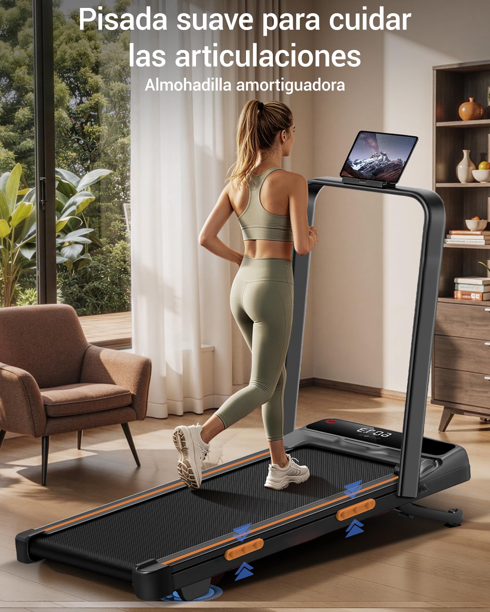 CURSOR Cinta de Correr Plegable Auto Inclinación 20%, Walking Pad, 12km/h | 1-12 km/h Cinta de Correr Compacta con Motor Silencioso de 3,0 HP y Pantalla LED, Capacidad Máxima 159 kg