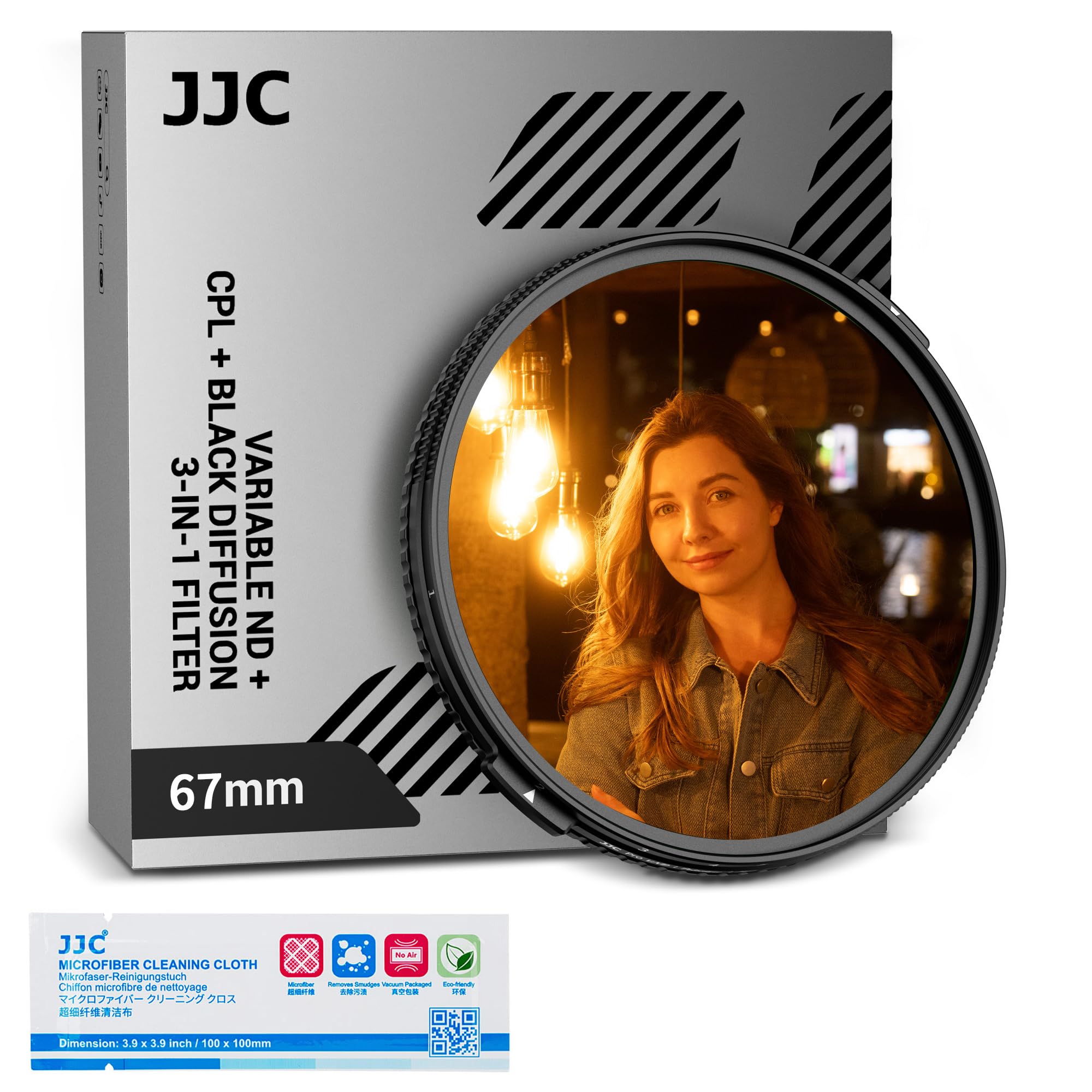 67 mm 3 w 1 ND i CPL i czarny filtr dyfuzyjny efekt mgły 1/4, zmienny ND4-32 (1-5 przystanków) filtr miękki polaryzacyjny mgły polaryzacyjnej Nitto True Color z 28-warstwową powłoką do dynamicznego