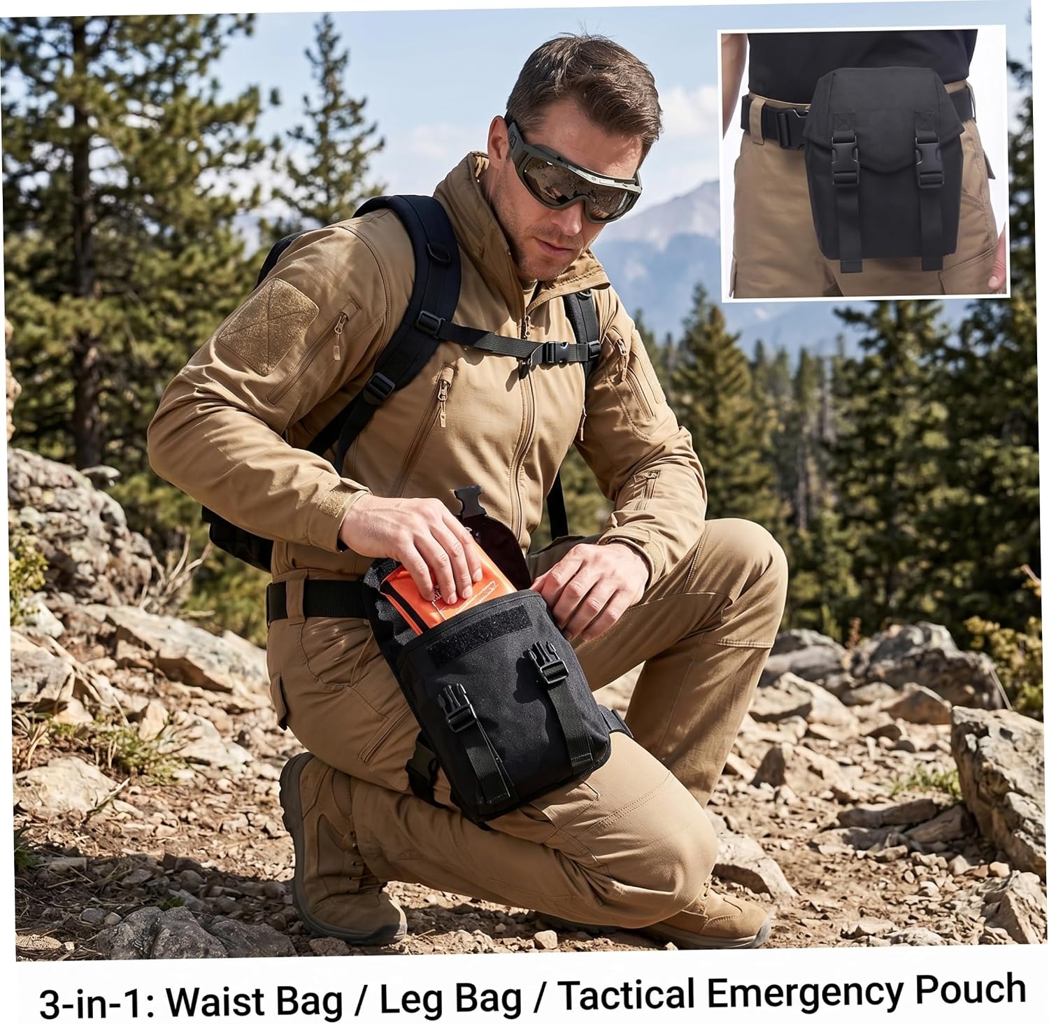 Gas Mask Pouch Multi-Functional Gas Mask Bag Fabric Respirator Storage Pouch Emergency Professional Equipment