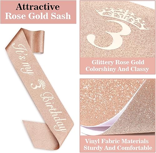 Miniatura 6 de Las decoraciones de 40 cumpleaños para mujer incluyen banda negra con purpurina para cumpleaños n. 40, tiara de oro rosa con diamantes de imitación