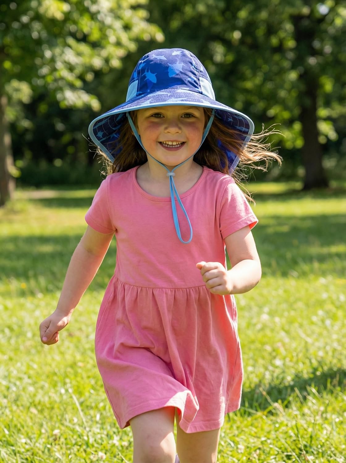 icolor Kids Sun Hat UPF50+ Sun Protection Bucket Hat Toddler Summer Beach Play Hats with Neck Flap for Girl Boy Ages 3~10 - Image 6