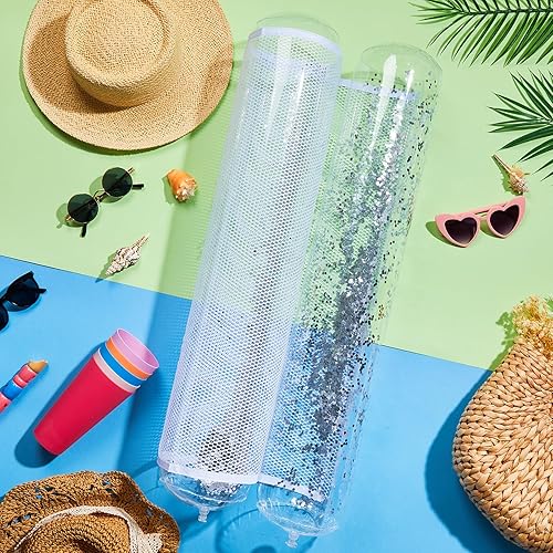 Miniatura 5 de Sratte Flotador de piscina con purpurina, hamaca de agua para piscina, tumbonas inflables para piscina, flotadores de agua multiusos para adultos,