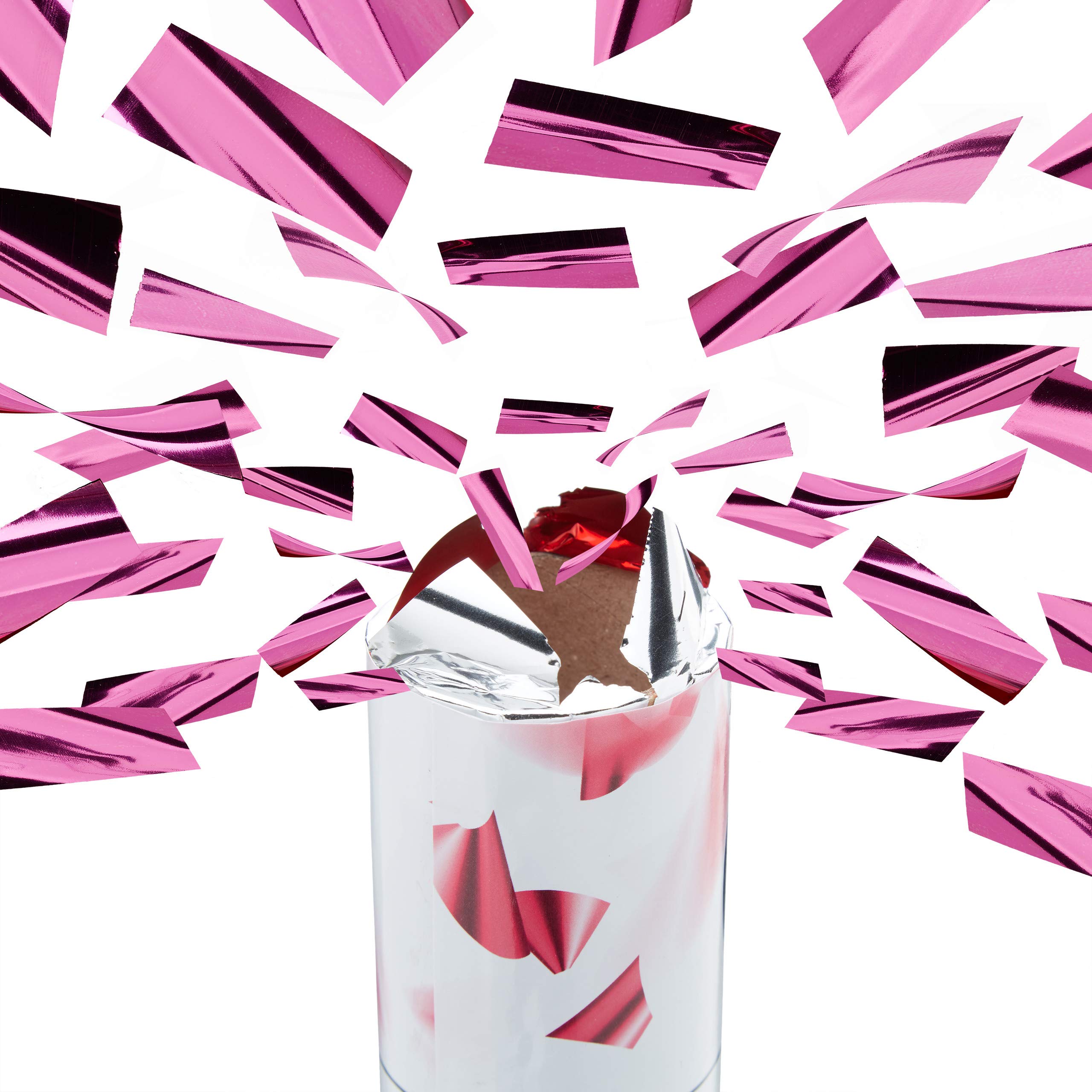 Relaxdays Set da 5 Cannoni Sparacoriandoli Rosa, 40 cm, Addio al Nubilato, Compleanni, Carnevale, Feste