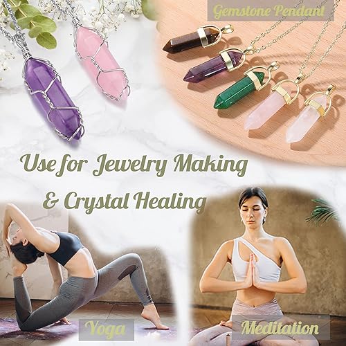 Miniatura 5 de Top Plaza Juego de 10 varillas de cristales curativos de ópalo pulido a granel, juego de varitas de cristales de ópalo real, puntos de piedras