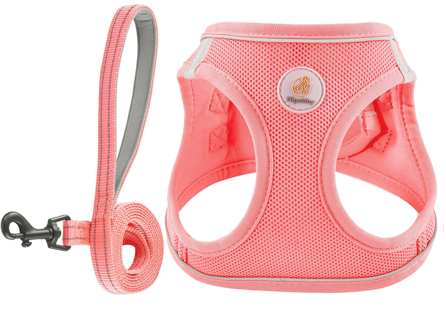 Hipubby Dog Harness and Leash Set in Pink