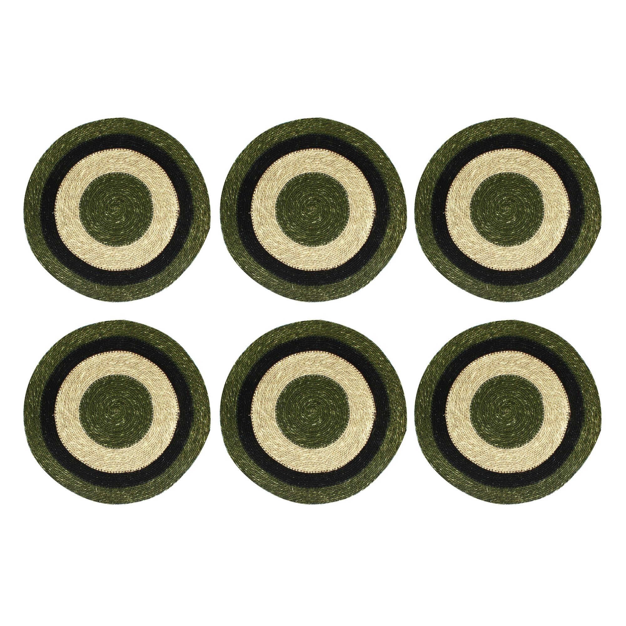 Set de table Luna jonc de mer Novastyl dessous de table rond tressé 38 cm