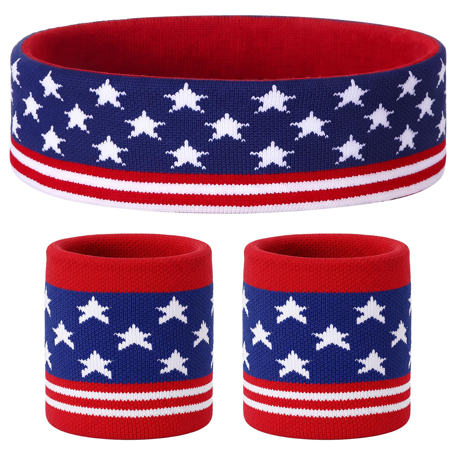 Knitgrip 3 Pack Neon Sweatbands Set Headband Wristband