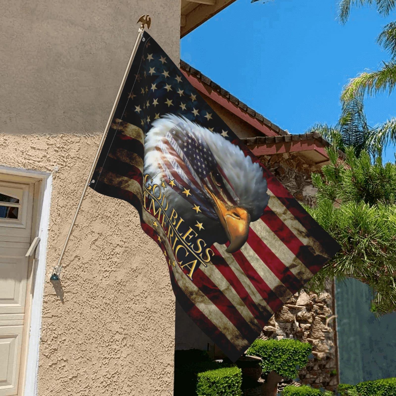Vintage American Flag Bald Eagle Flag 3x5 Foot God Bless America