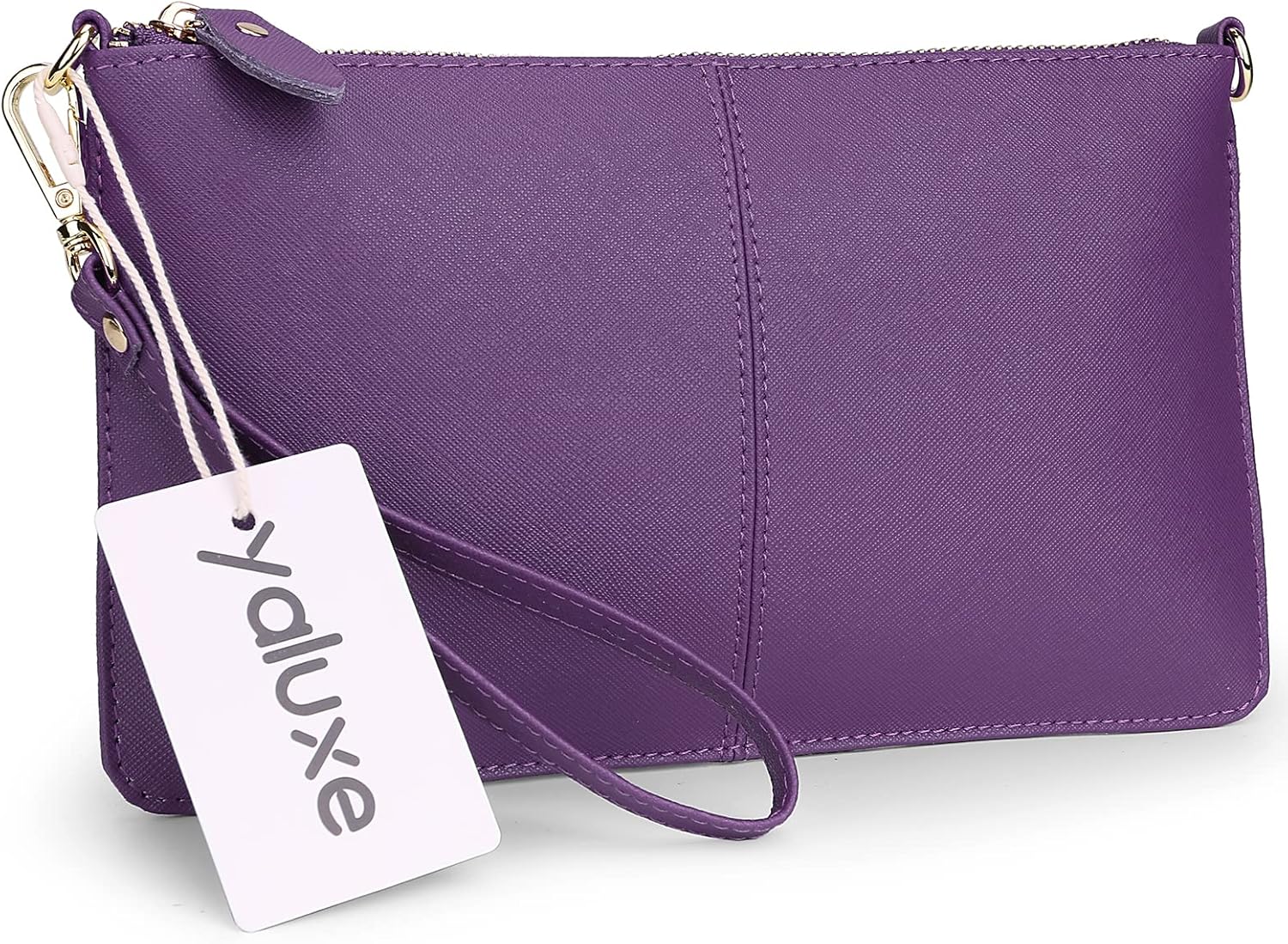 YALUXE Genuine Leather Wristlet Handbags Purses Cell Phone Pocket Clutch Wallet Crossbody Bags for Women - Image 2