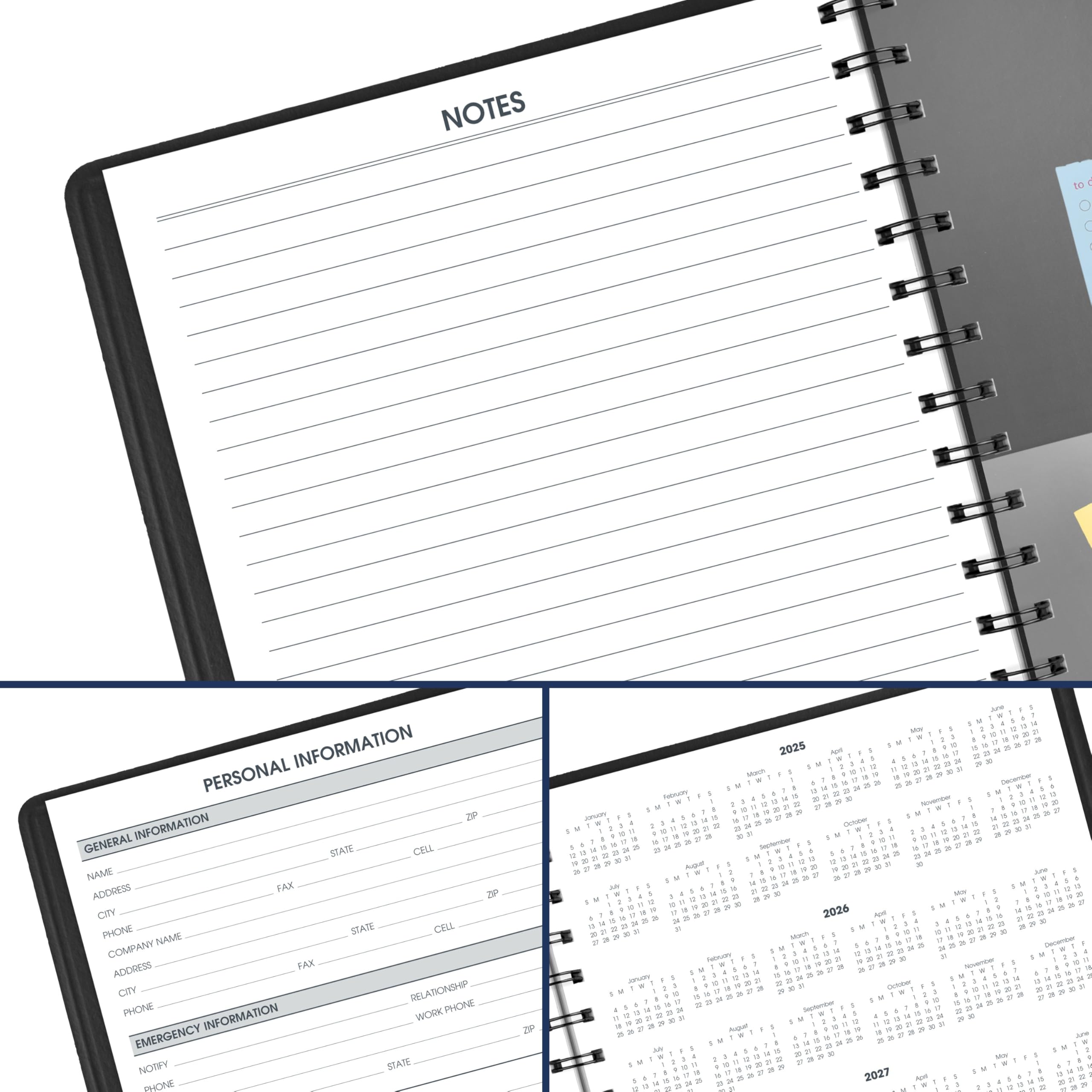 AT-A-GLANCE Agenda giornaliera 2026, 17,8 x 22,2 cm, media, 24 ore, nero (708240526)
