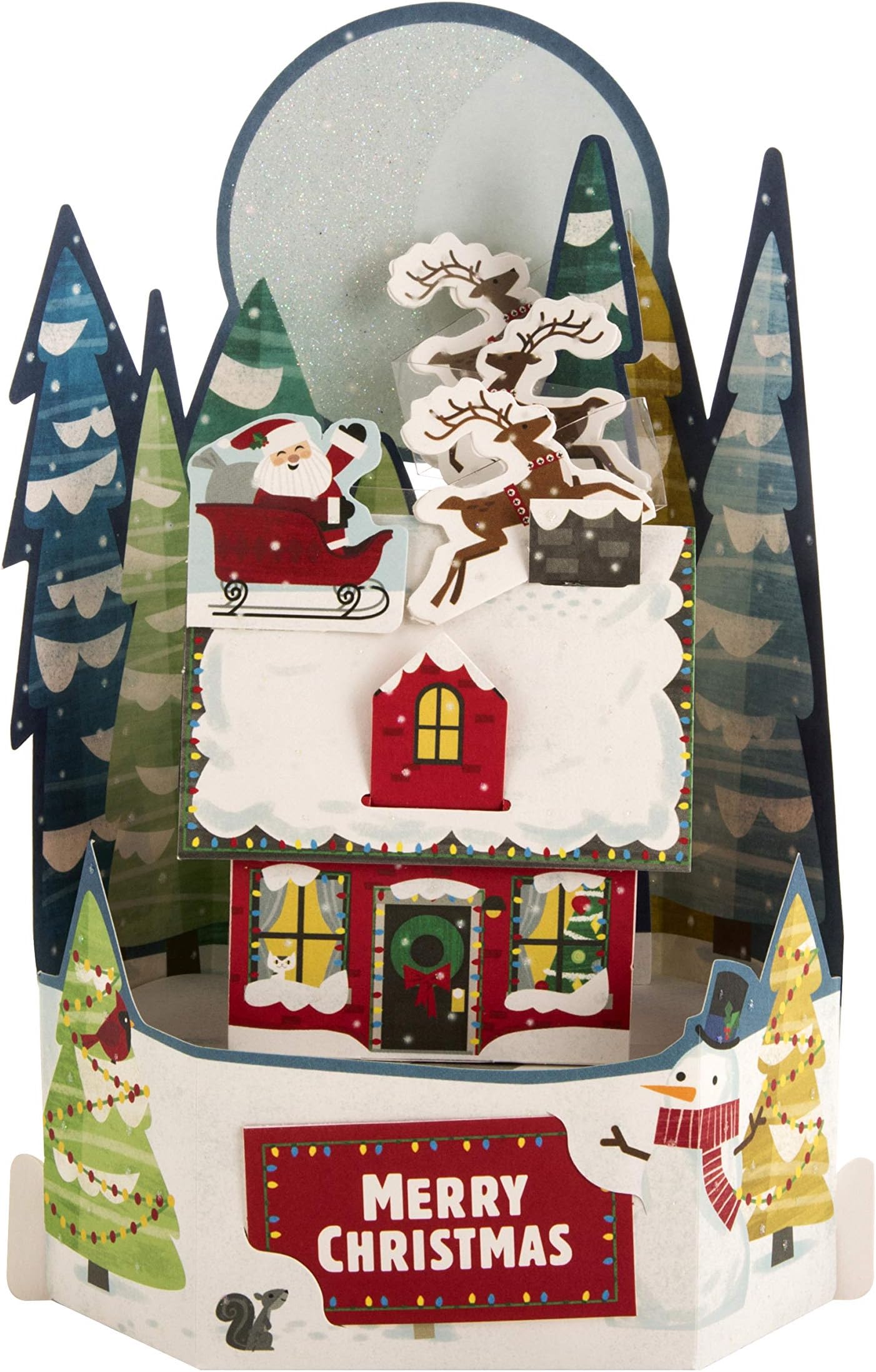 Paper Wonder Christmas Card - 3D Pop-Up Santa Village Scene Design