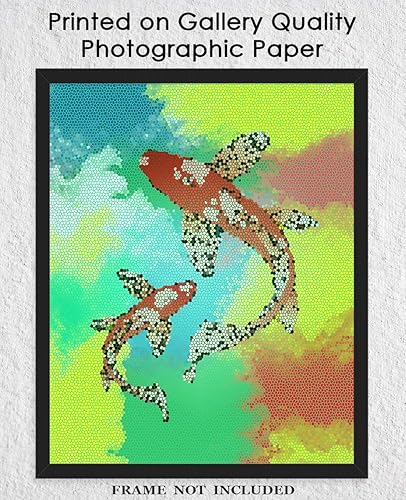 Miniatura 5 de Buzz Unplugged Koi Fish Abstract Wall Art Minimalist, Aesthetic & Boho Wall Art for Home, Office, Bedroom & Living Room Decor - Unframed Posters 8x10