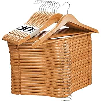 HOUSE DAY Premium Wooden Hangers 10 Pack Walnut Coat
