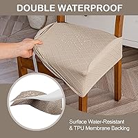 Vista 2 de Genina Waterproof Seat Covers for Chairs Seat Covers for Dining Room Chair Slipcovers Kitchen Chair Covers Dining Chair Covers