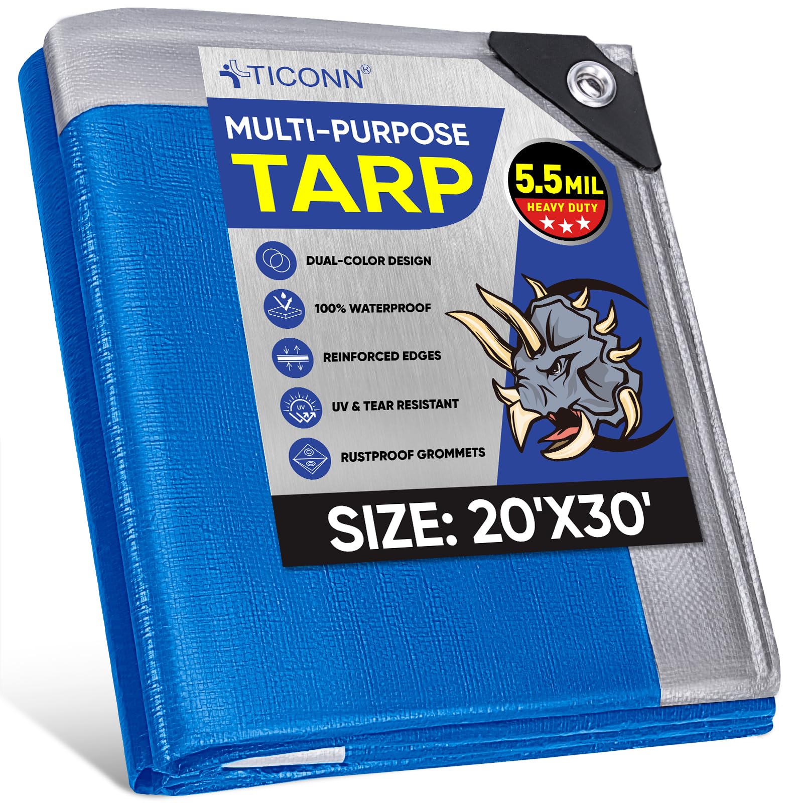 Snapklik.com : TICONN Heavy Duty Tarp Cover, Extra Thick Tarps ...