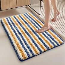 Bath Mats 40x60cm 50x80cm,Fluffy Shaggy Bath Rug Foot Mat,Non-Slip Super Absorbent Bathtub Shower Floor Bathroom Rug Yellow, Blue, White40x60cm15.8x23.6inch