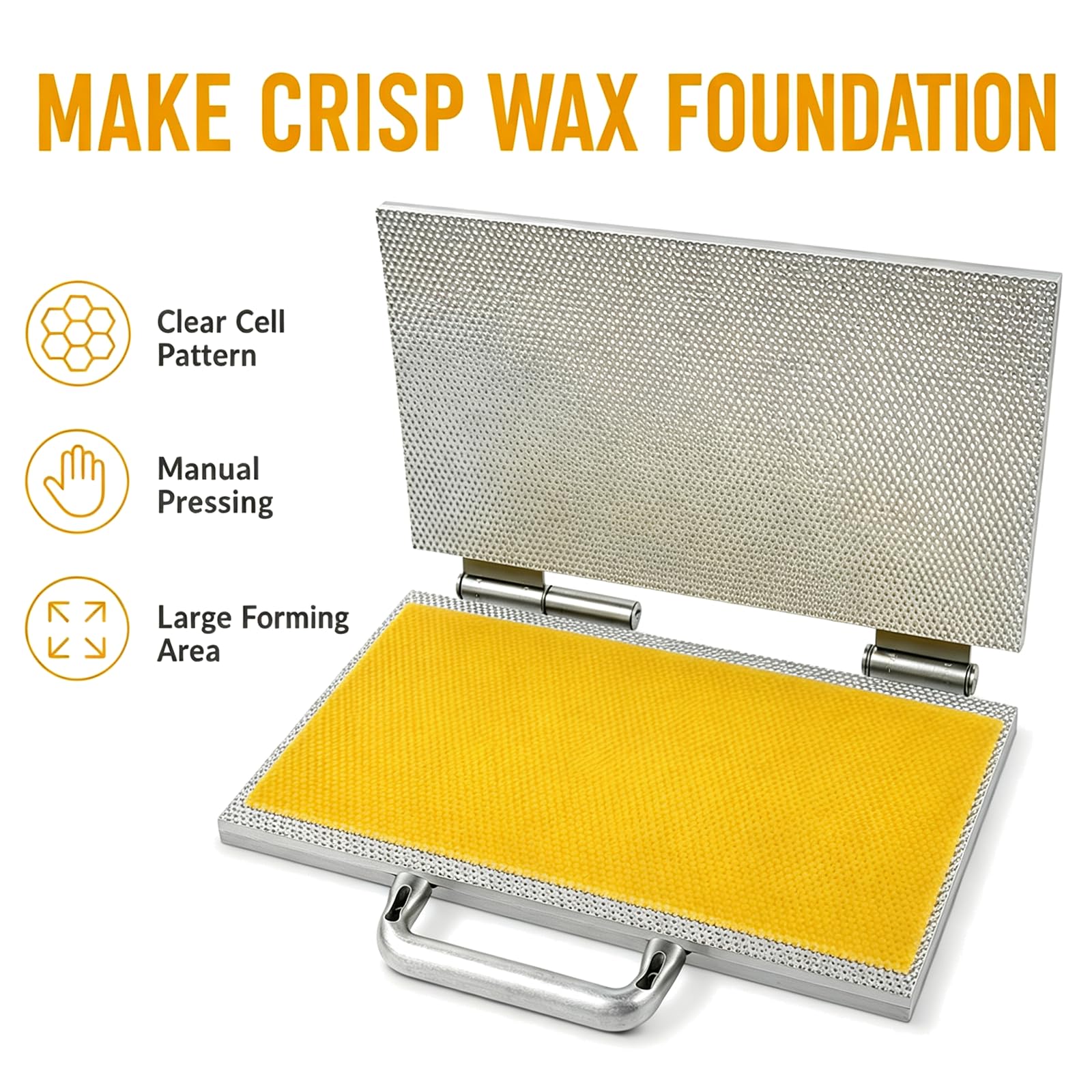 Mittelwandpresse aus Bienenwachs, ausgestattet mit Einer Grundplatte aus Aluminiumlegierung, Einer Form für Bienenwachsplatten und Einer Form für Wabenaugen, geeignet für Imkereibedarf und B