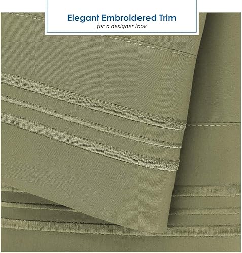 Miniatura 4 de Clara Clark Juego de sábanas cortas de microfibra 1800 de 4 piezas, frescas y transpirables, sábanas de cama Queen para caravanas, sábanas de 4