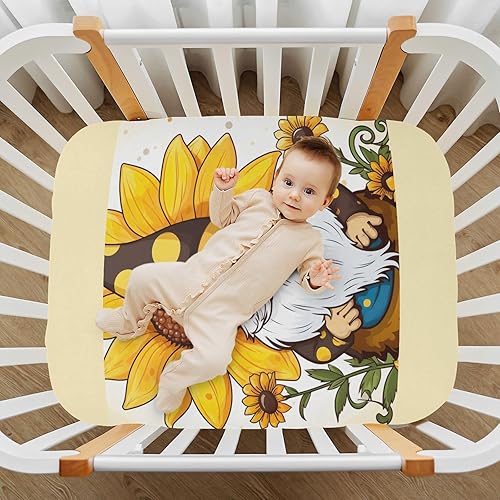 Miniatura 7 de Fitted Crib Sheets Gnome Sunflower Baby Crib Sheets for Boy & Girl Toddler Mattress Sheets 21216286