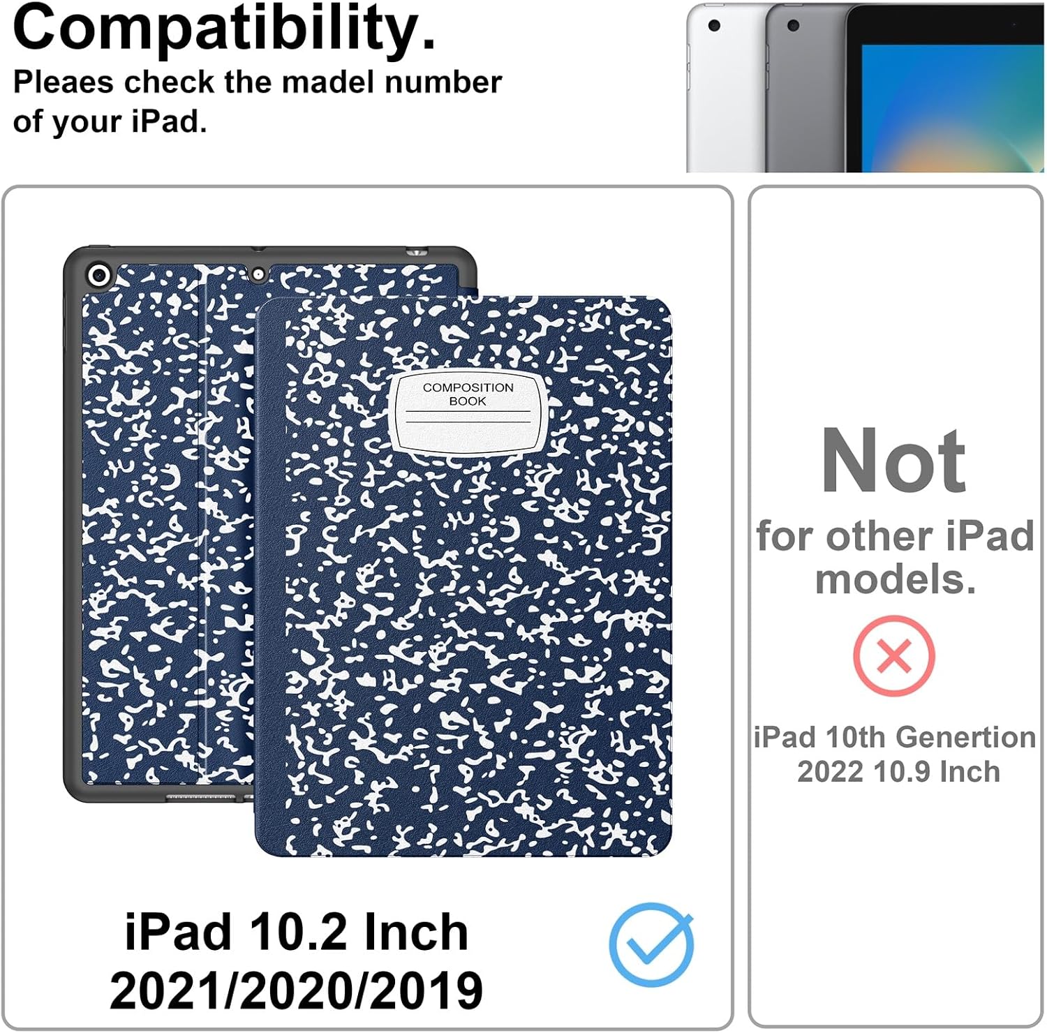 Supveco Case for iPad 9th/8th/7th Generation 10.2 inch 2021/2020/2019 image 2